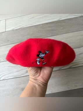 Disney Beret with Embroidered Mickey Design New OS